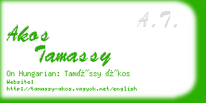 akos tamassy business card